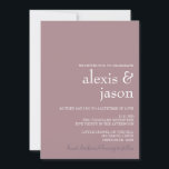 Minimalist Modern Mauve Wedding Invitation<br><div class="desc">Perfect Invitation to Celebrate your Special Day!  Check out other matching items here: https://www.zazzle.com/store/bdp_designs/products?cg=196282276064773822</div>