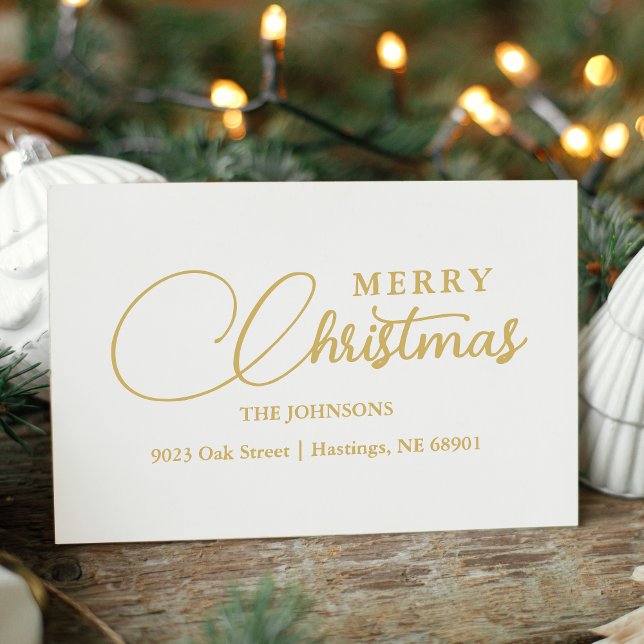 Minimalist Modern Merry Christmas Family Address Rubber Stamp (Minimalist Modern Merry Christmas Family Address Rubber Stamp Transform your holiday correspondence.)