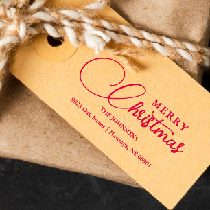 Minimalist Modern Merry Christmas Family Address Self-inking Stamp