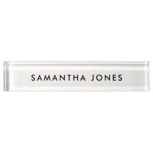 Minimalist Modern Metallic Gold Desk Nameplate