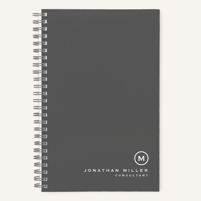 Minimalist Modern Monogram 5.5" x 8.5" Notebook (Front)