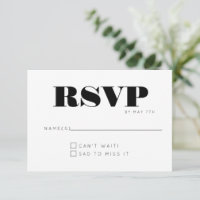Minimalist Modern Monogram Black and White Wedding