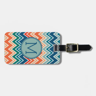 Minimalist Modern Monogram Elegant Chevron Pattern Luggage Tag
