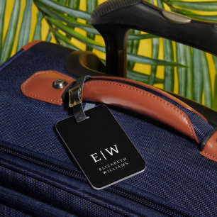 Minimalist Modern Monogram Elegant Pattern Luggage Tag