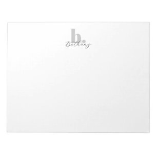 Minimalist Modern Monogram Script Name  Notepad