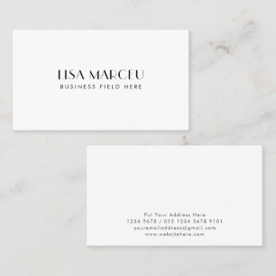 Minimalist Modern Monogram White Business Card