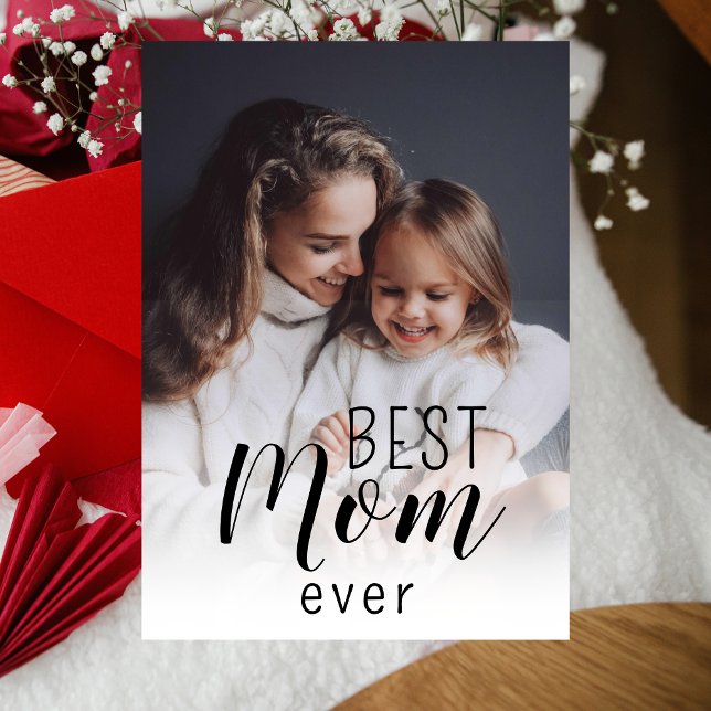 Minimalist Modern mothers Day 1 photo Holiday Card (Creator Uploaded)