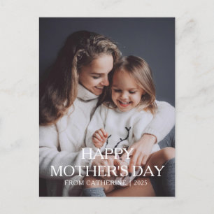Minimalist Modern mothers Day 1 photo Holiday Postcard
