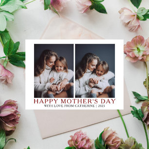 Minimalist Modern mothers Day 2 photo Holiday Card
