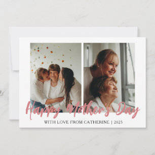Minimalist Modern mothers Day 2 photo Holiday Card