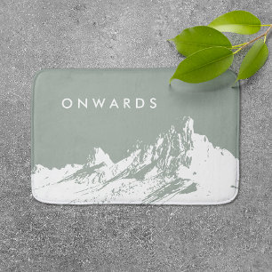 Minimalist Modern Mountain Pale Olive Bath Mat