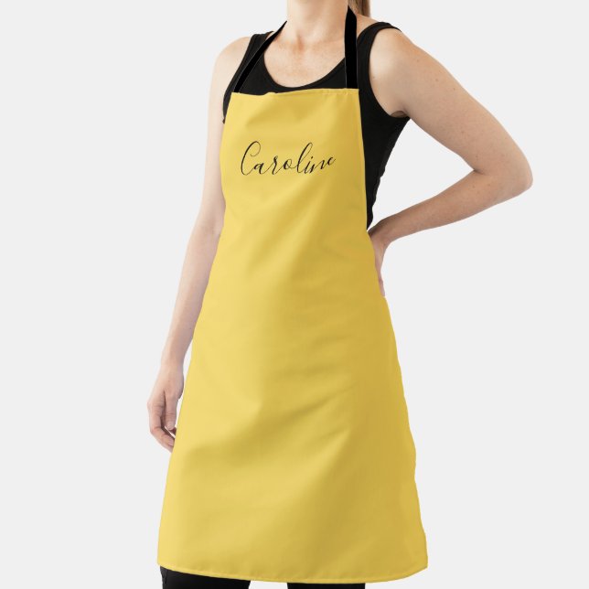 Minimalist modern mustard yellow apron (Insitu)
