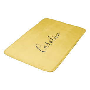 Minimalist modern mustard yellow bath mat