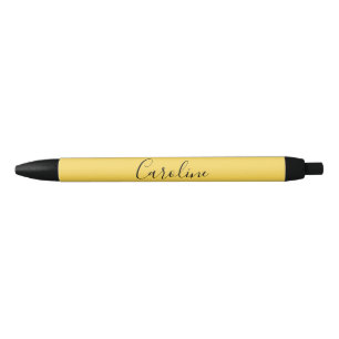 Minimalist modern mustard yellow black ink pen