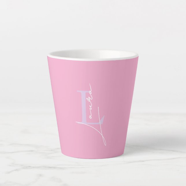 Minimalist modern name initials  latte mug (Front)