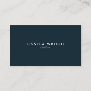 Minimalist Modern Navy Blue Professional Business Card
