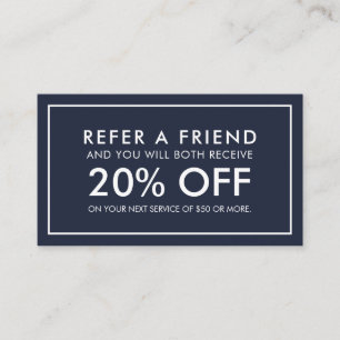 Minimalist Modern Navy Blue Referral Card