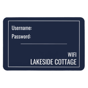 Minimalist Modern Navy Vacation Rental Wifi Magnet