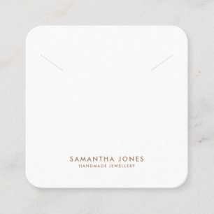 Minimalist Modern Necklace Jewellery Display  Square Business Card