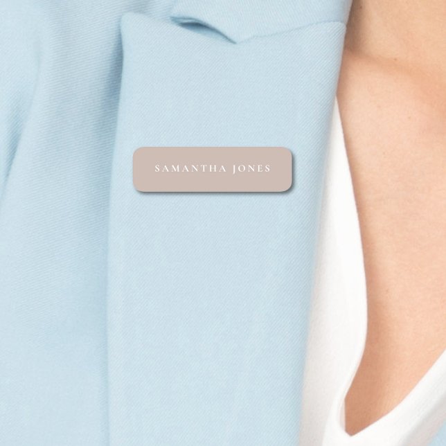 Minimalist Modern Neutral taupe Name Tag (Minimalist Modern Neutral taupe Name Tag)
