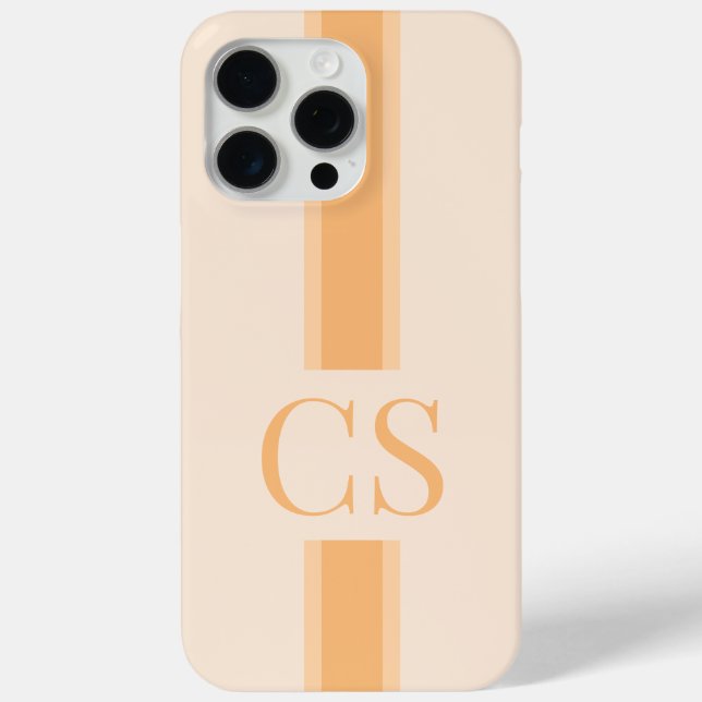 Minimalist Modern Orange Initial Monogram Case-Mate iPhone Case (Back)