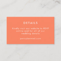 Minimalist Modern Orange Tangerine Wedding