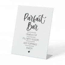 Minimalist Modern Parfait Bar Brunch Pedestal Sign