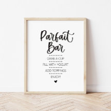 Minimalist Modern Parfait Bar Brunch Sign