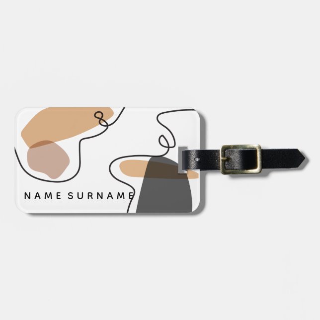 Minimalist Modern Pastel Luggage Tag (Front Horizontal)