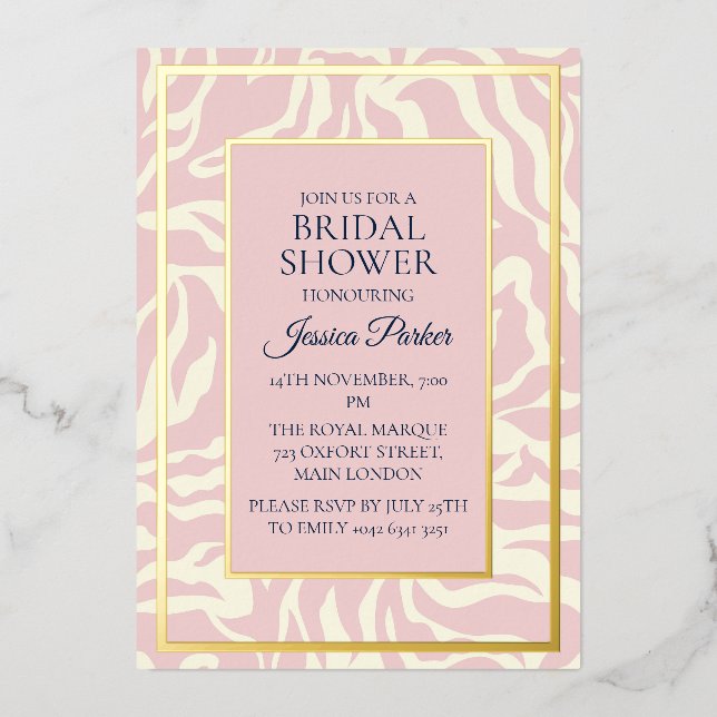 Minimalist Modern Pastel Pink Bridal Shower (Front)