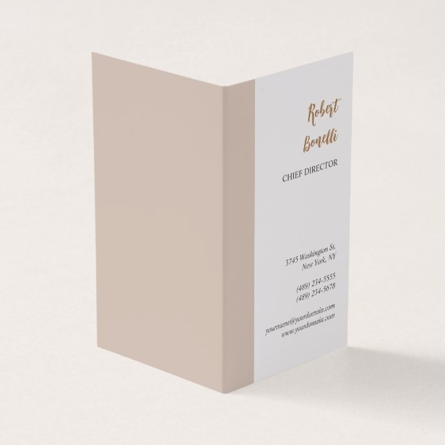 Minimalist Modern Pastel White Colour Personalised Business Card (Outside)