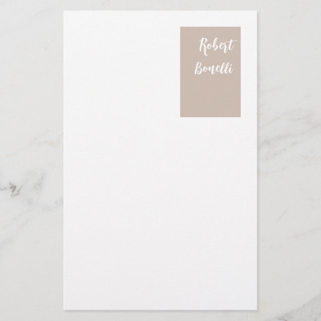 Minimalist Modern Pastel White Colour Personalised Stationery (Front)