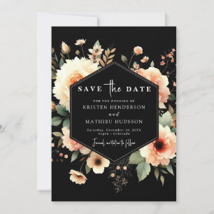 Minimalist Modern Peach Wedding Save The Date