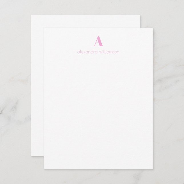 Minimalist Modern Personalised Cute Pink  Card (Front/Back)