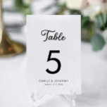Minimalist Modern Personalised Wedding Table Number<br><div class="desc">If you're planning a wedding or event with a modern minimalist theme, personalised table numbers are a great way to add a unique touch to your decor. With clean lines and simple designs, these table numbers will fit seamlessly into your aesthetic. For more coordinating items please visit our store Cava...</div>