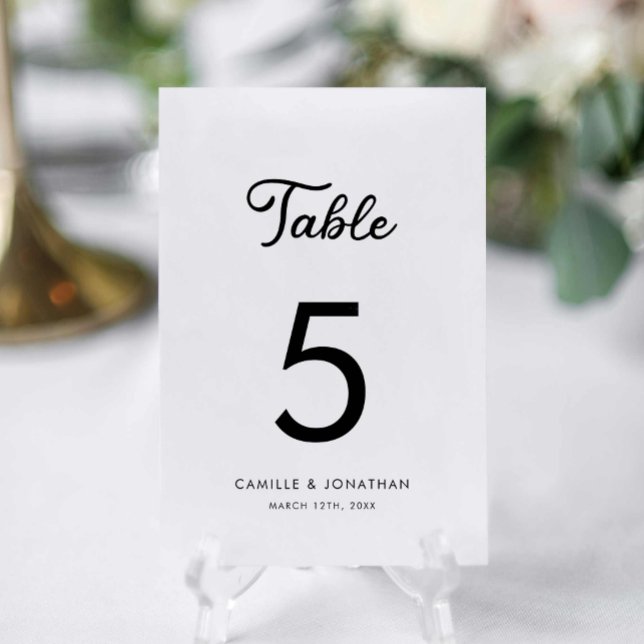 Minimalist Modern Personalised Wedding Table Number (Modern Wedding Table Number )