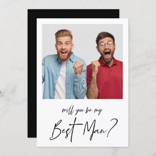 Minimalist Modern Photo Best Man Proposal Invitation