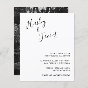 Minimalist Modern Photo Budget Wedding Invitation