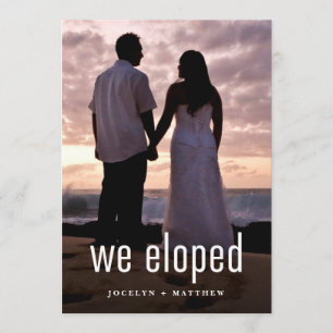 Minimalist Modern Photo Elopement Party Invitation