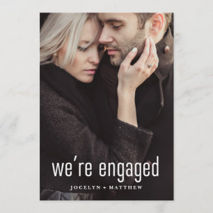 Minimalist Modern Photo Engagement Party Invitation