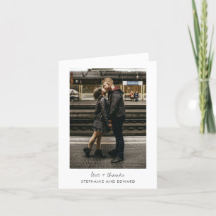 Minimalist Modern Photo Folded Blank Love and  Thank You Card