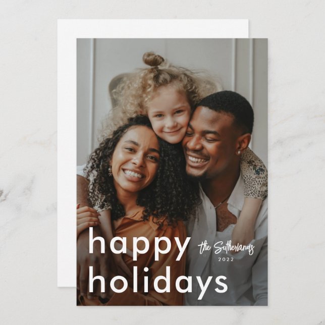 Minimalist Modern Photo Holiday Card (Front/Back)