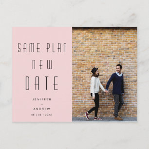 Minimalist modern Photo new wedding date Postcard