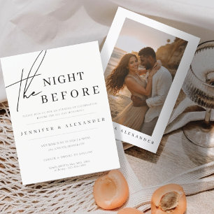 Minimalist Modern Photo Rehearsal Dinner Night  Invitation
