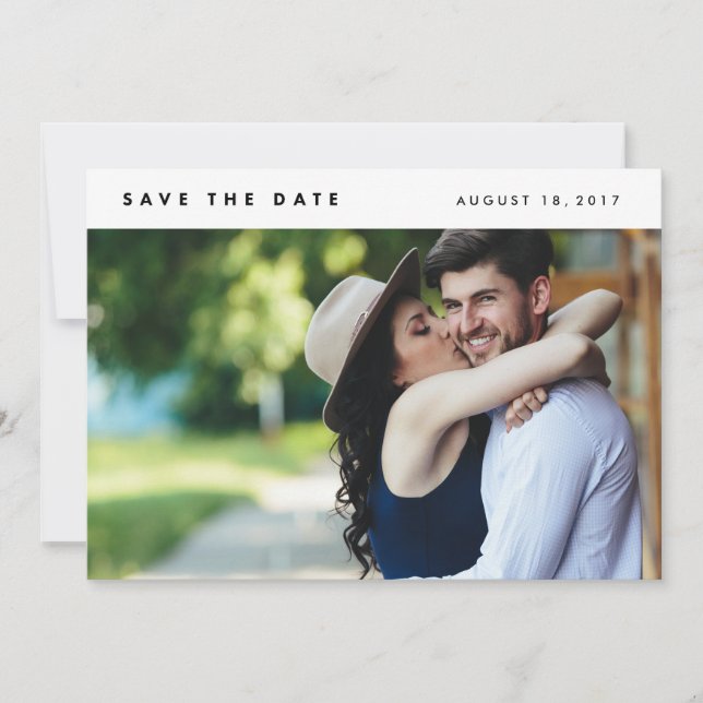 Minimalist Modern Photo Save the Date (Front)