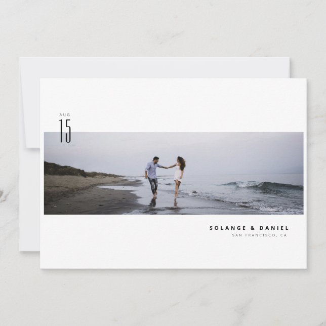 Minimalist Modern Photo Save the Date (Front)