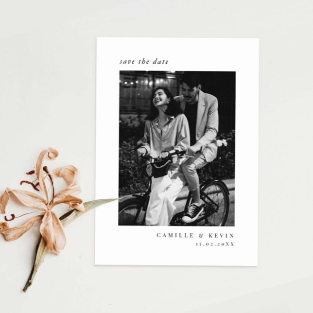 Minimalist modern photo Save the Date Invitation (Creator Uploaded)