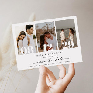 Minimalist modern photo Save the Date Invitation