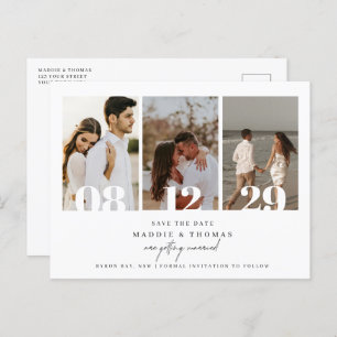 Minimalist modern photo Save the Date Invitation Postcard