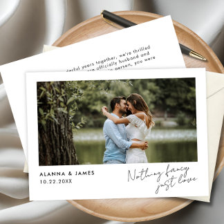 Minimalist Modern Photo Wedding Announcement Card